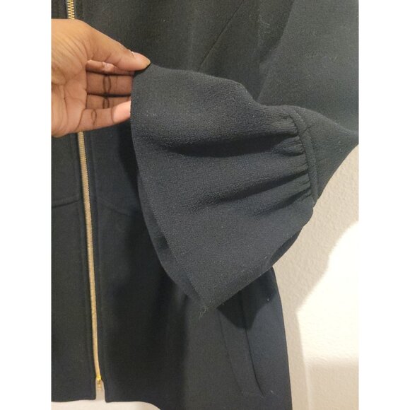 Lafayette 148 New York Virgin Wool Black Jacket Full Zip 3/4 Bell Sleeve Wmn 14 - Picture 7 of 11